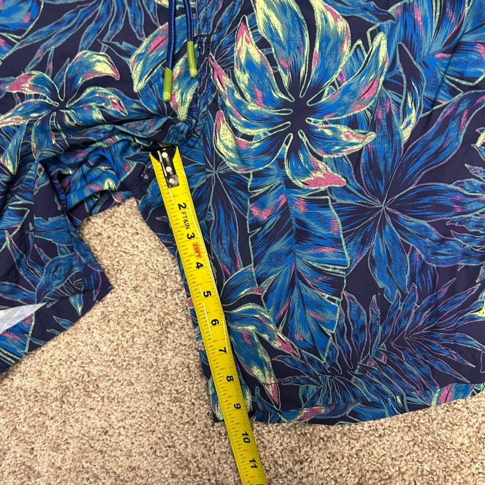 Tommy Bahama Men's XL Blue Tropical Floral Swim Trunks Board Shorts Mesh Lined